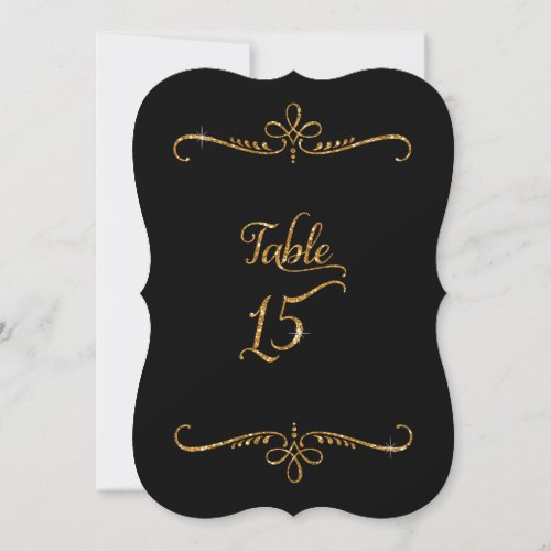 Table Number 15 Fancy Script Lettering Receptions