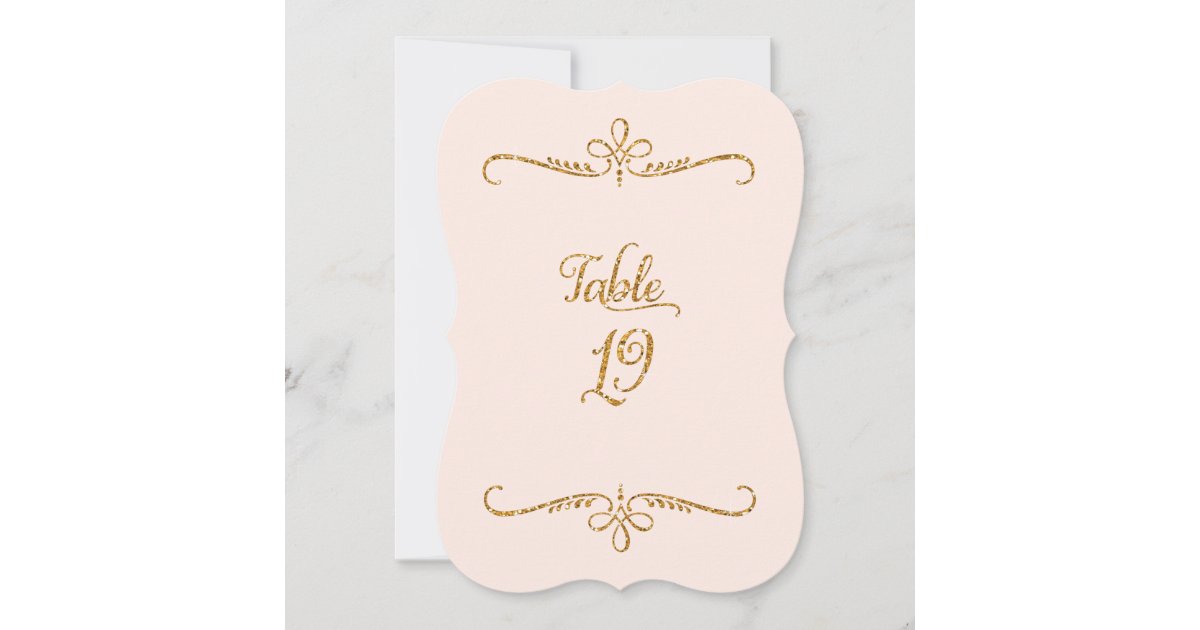 Table Number 19, Fancy Script Lettering Receptions | Zazzle