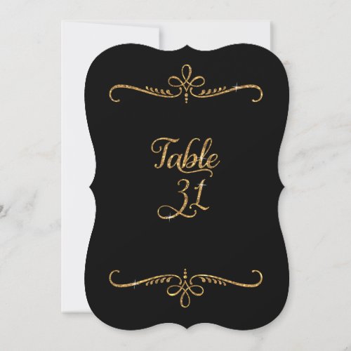 Table Number 31 Fancy Script Lettering Receptions