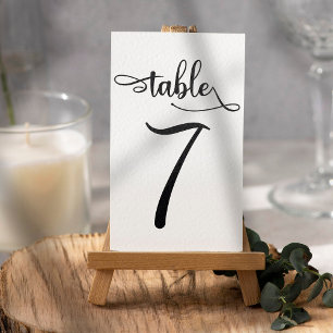 Table number 3.5x5 simple black sign   Table 7