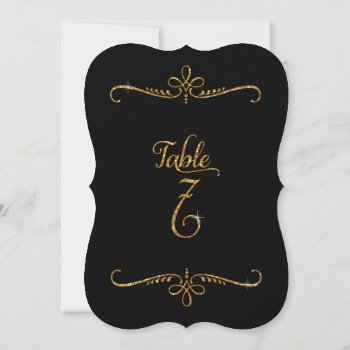 Table Number 7  Fancy Script Lettering Receptions by PatternsModerne at Zazzle