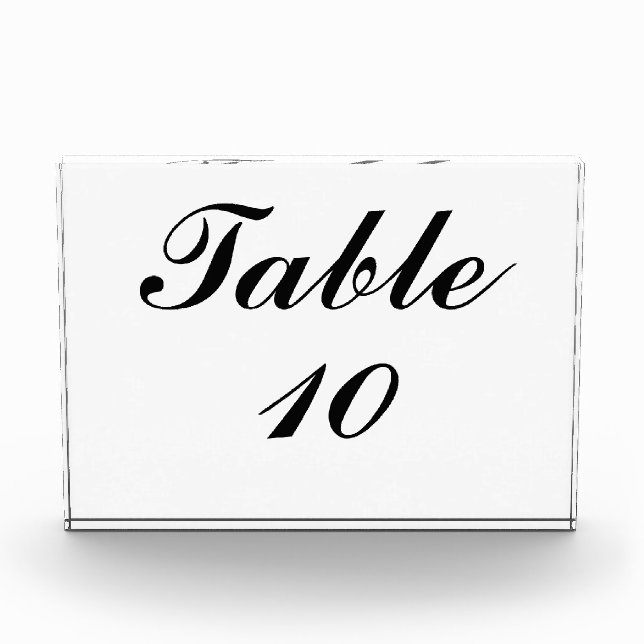 Table Number Award (Front)
