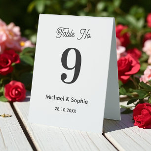 Table Number Black White Wedding Tent