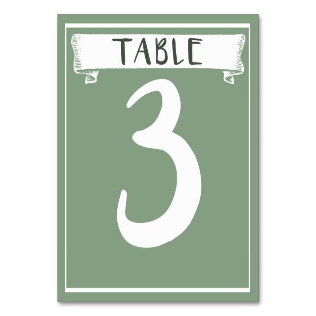Table Number Card - 3 (Front)