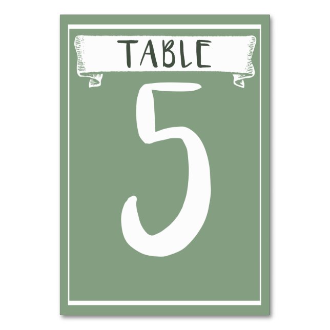Table Number Card - 5 (Front)