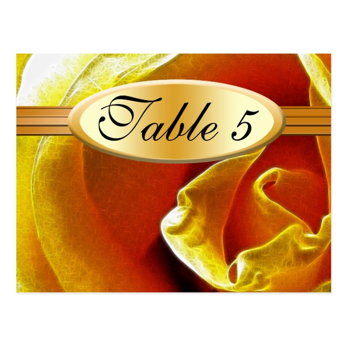 Table Number Card Antique Yellow Rose Post Card