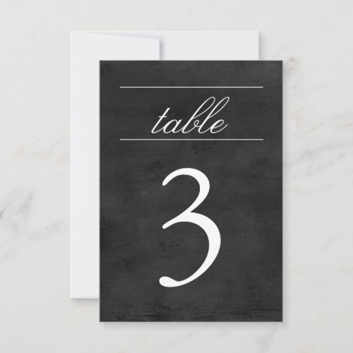 Table Number Card | Chalkboard