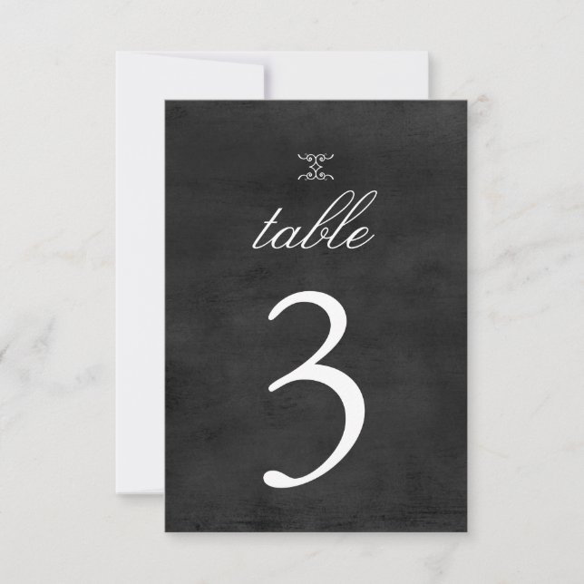 Table Number Card | Chalkboard (Front)