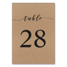Table Number Card | Elegant Calligraphy Handwritin
