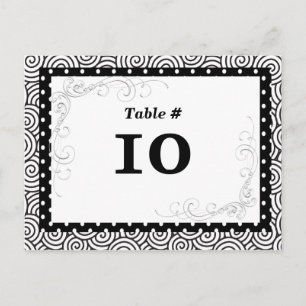Table Number Card for Special Events