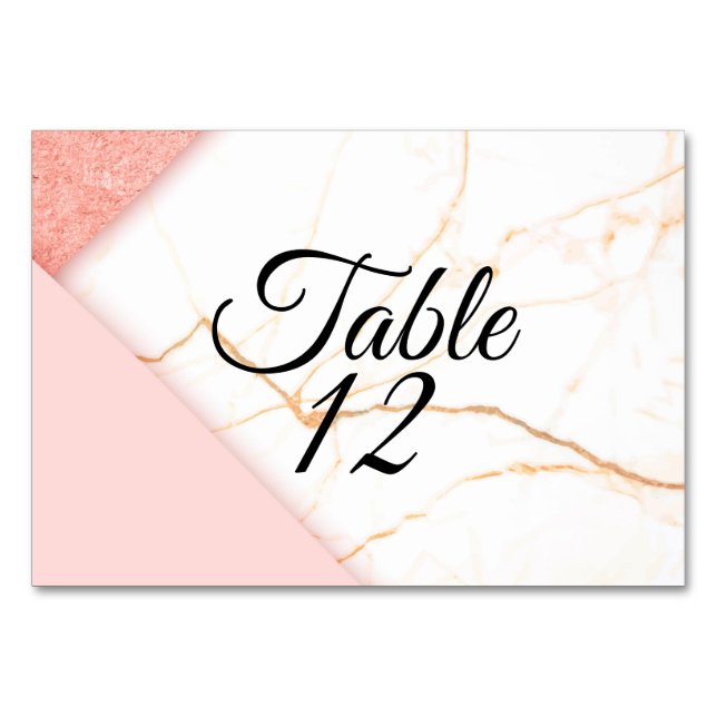 Table Number Card | Modern Marble (Front)