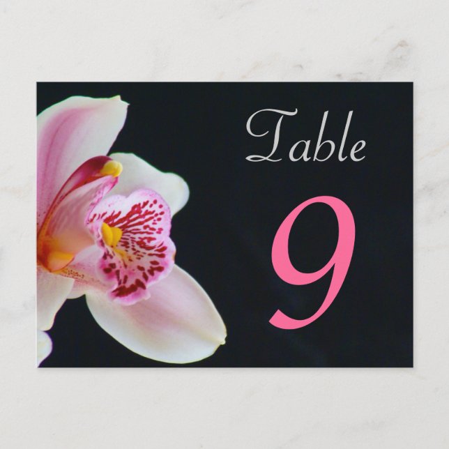 Table Number Card Orchid (Front)