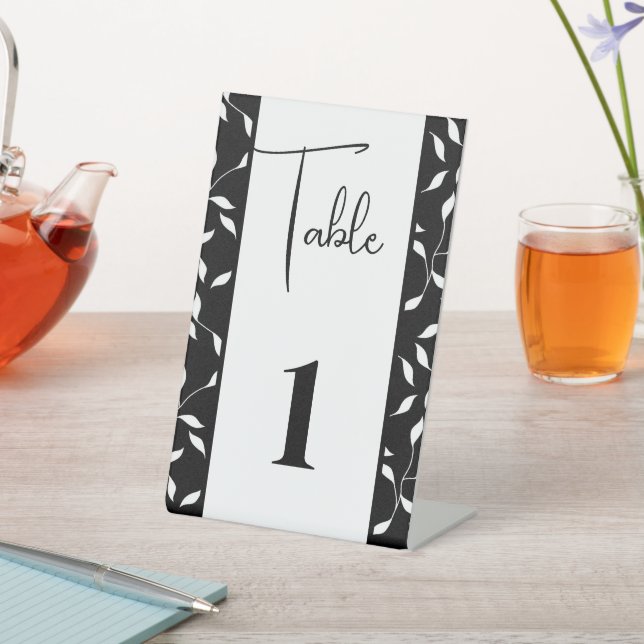 Table Number Card Pedestal Sign (In SItu)