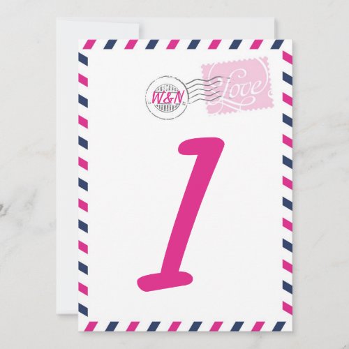 Table Number Card Postal Service Collection Custom Invitations