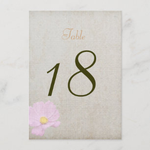 Table Number Card Vintage Paper Simple Wedding