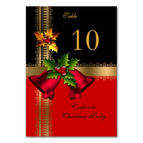 Table Number Cards Corporate Christmas Xmas Party