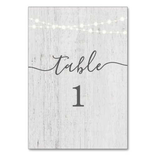 Table Number Cards  Rustic Romantic