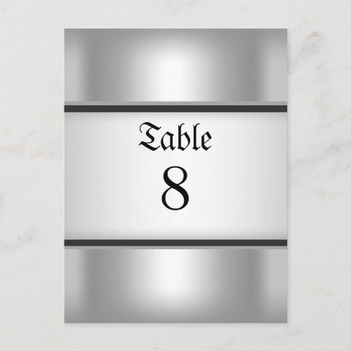Table Number Cards Silver