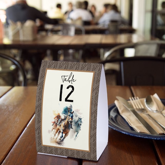 Table Number Derby Horses and Jockeys Paper Table Tent (Insitu(Restaurant))