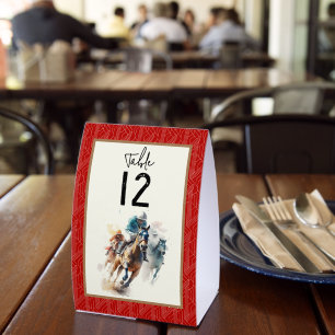Table Number Derby Horses and Jockeys Paper Table Tent