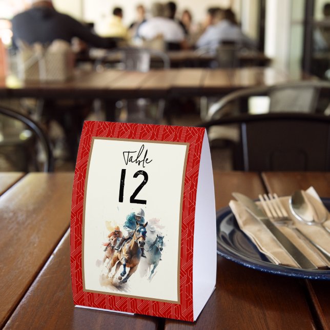 Table Number Derby Horses and Jockeys Paper Table Tent (Insitu(Restaurant))