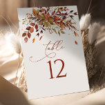 Table Number Fall Watercolor Wedding<br><div class="desc">Add a touch of whimsy to your wedding with this enchanting table number plaque adorned with delicate fall watercolor. The dreamy design effortlessly sets a magical atmosphere for your special day, creating an unforgettable experience for both you and your guests. Each table number sign comes with a complementary easel, ensuring...</div>