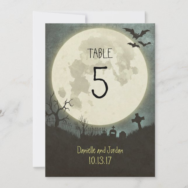 Table Number for a Halloween wedding (Front)