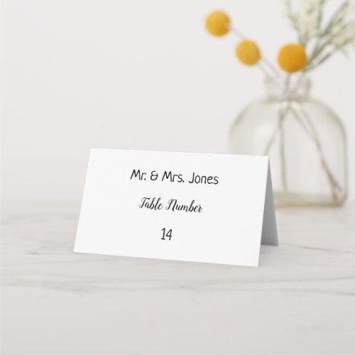 Table Number for Handwritten Text Place Card