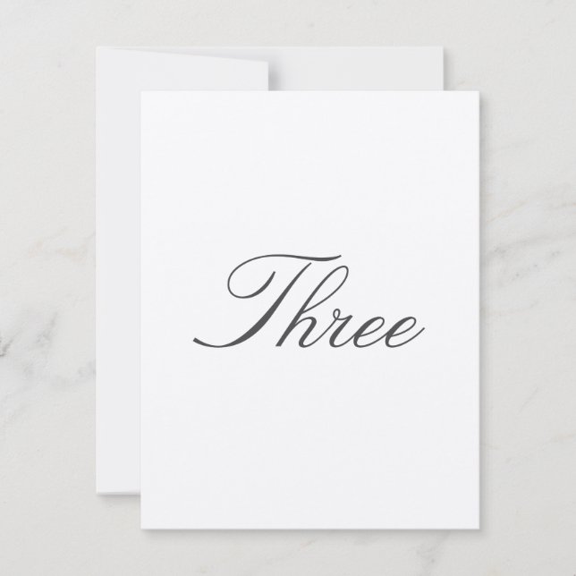 Table Number for Traditional Wedding (Front)