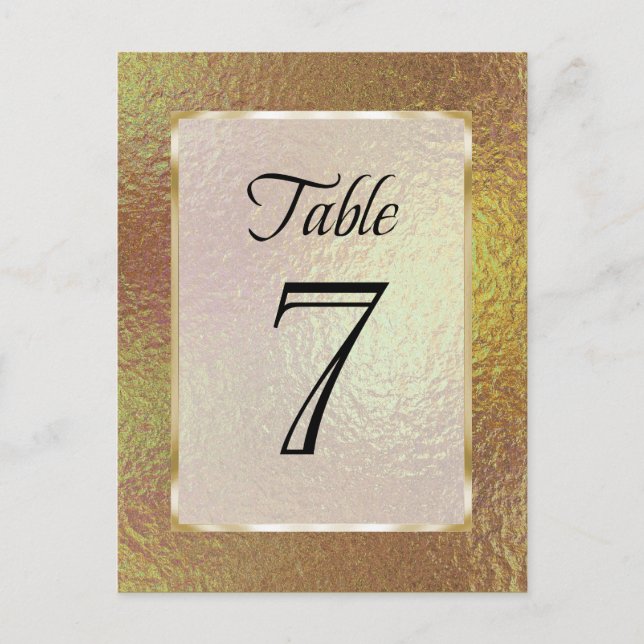Table Number Gold Faux Foil (Front)