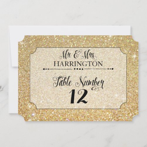 Table Number Gold Glitter Mr  Mrs Modern Fab