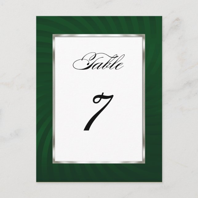 Table Number Green Twirl (Front)