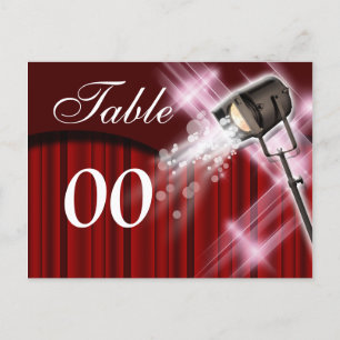 Table number Hollywood theme wedding