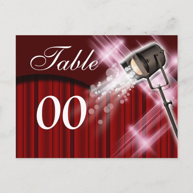 Table number Hollywood theme wedding (Front)