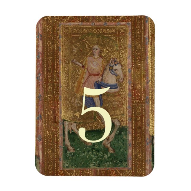 Table Number Knight  Medieval Renaissance wedding Magnet (Vertical)