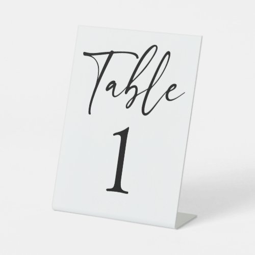 Table number minimalist pedestal sign