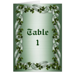 Table number note cards Irish Wedding
