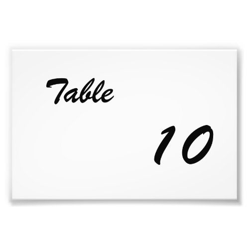 Table Number Photo Print