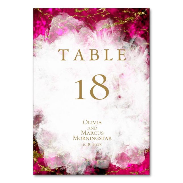 TABLE NUMBER | Pink Tourmaline and Crystal Geode (Front)