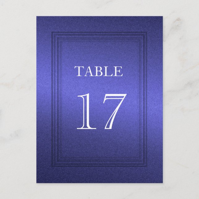 Table Number Plain Blue Shimmer (Front)