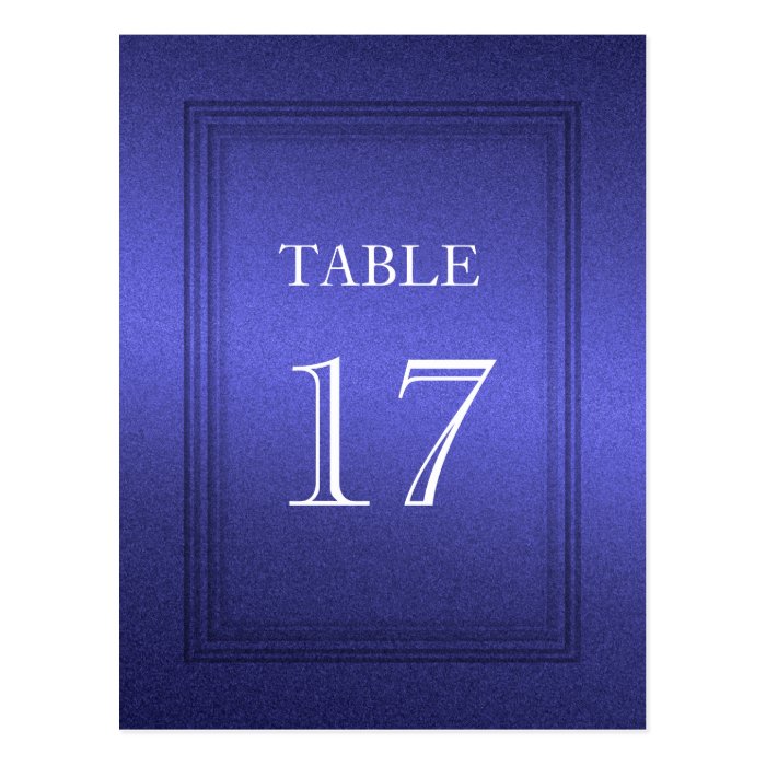 Table Number Plain Blue Shimmer Post Cards
