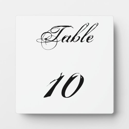 Table Number Plaque