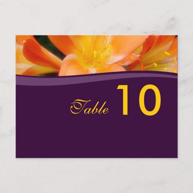 Table Number Postcard (Front)