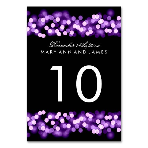 Table Number Purple Hollywood Glam