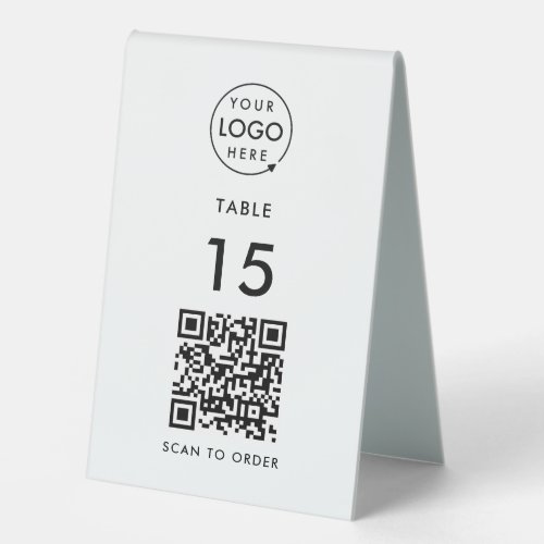 Table Number QR Code Restaurant Cafe Scan to Order Table Tent Sign