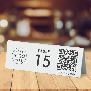 Table Number Restaurant QR Code Scan to Order Table Tent