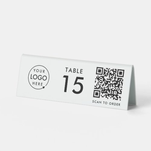 Table Number  Restaurant QR Code Scan to Order  Table Tent Sign