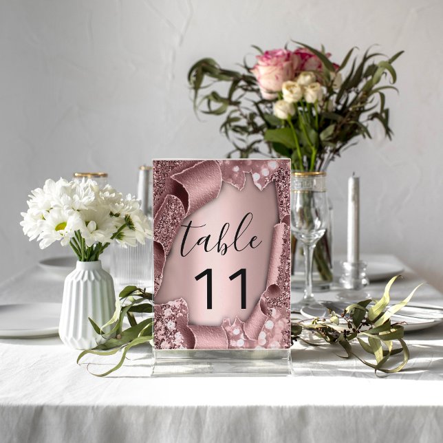 Table Number Rose Glam Glitter 3D Wedding (Creator Uploaded)