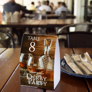 Table Number Rustic Whiskey Derby Party Paper Table Tent