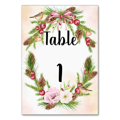 Table Number Script Christmas Wedding 